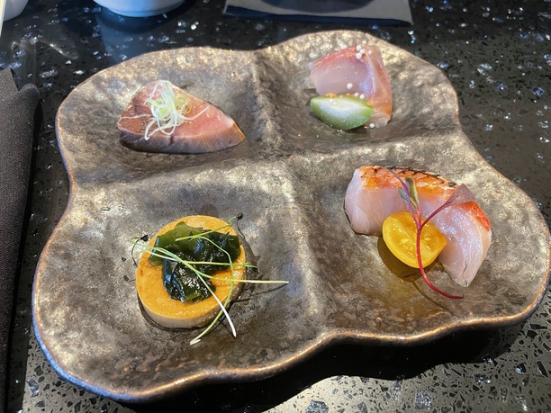 Ankimo (monkfish), Bonito, Madai, and another