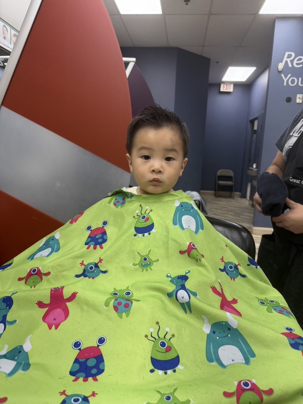 first professional haircut
