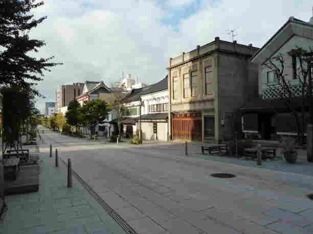 Walking along a street in Nagano