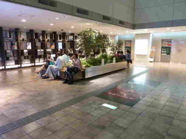 People resting at the mall